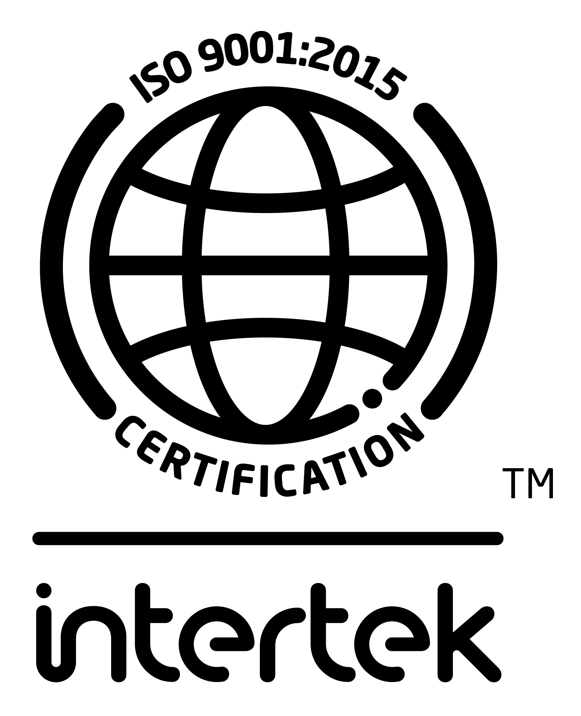 ISO 9001:2015 certification from Intertek